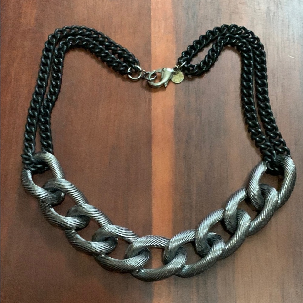Zoe Chicco black and gun metal tone chunky necklace